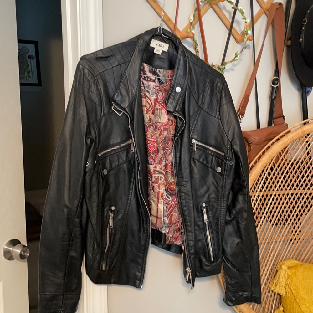 Black leather jacket